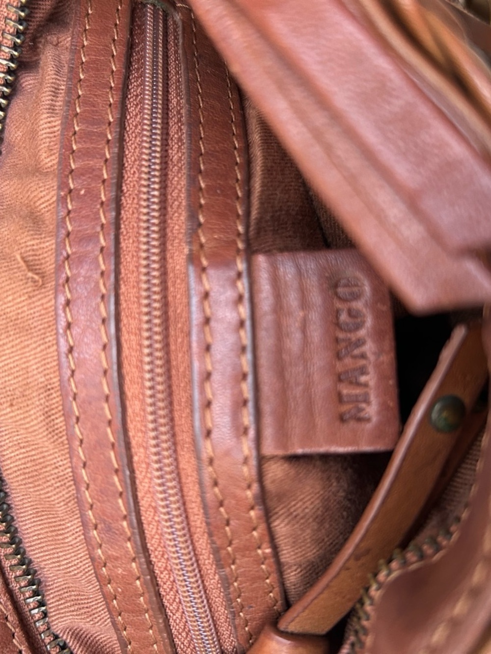 MANGO Brown Leather Fringed Crossbody Bag - Picture 7 of 11